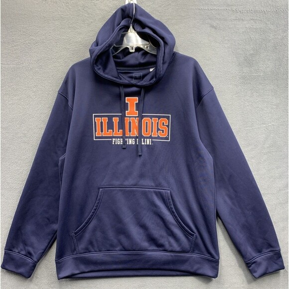 Pro Edge by Knights Apparel Pullover Hoodie Men Fighting Illini Blue Size Large - Picture 1 of 13